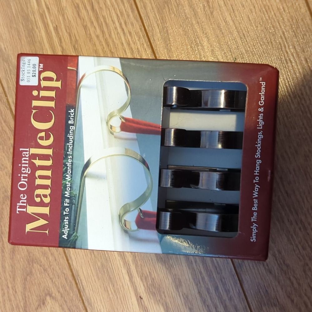 The Original Mantle Clip Christmas Stocking Holder. Brand New
